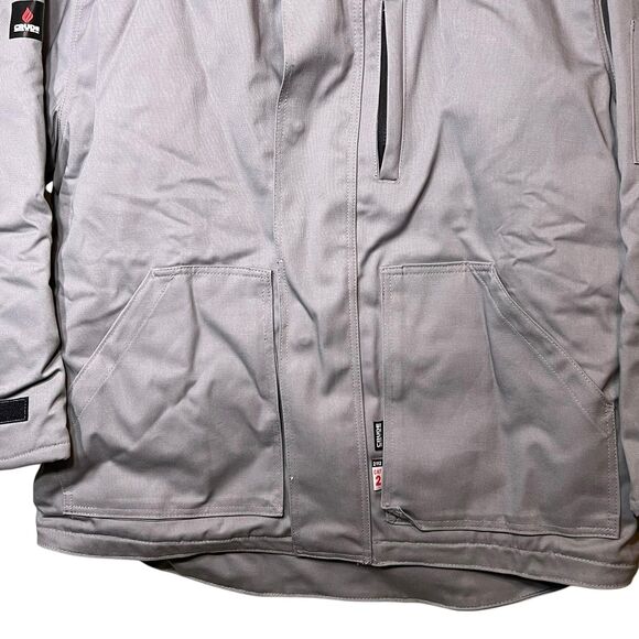 Crude FR Insulated Work Jacket Mens XL Gray CAT2 ATPV12 2112 Quilt Lined RPS-586 - Picture 8 of 12